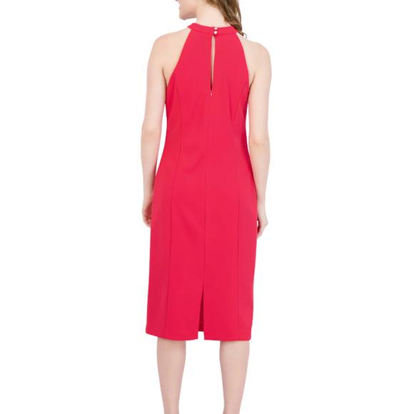 JULIA JORDAN Sheath Dress Size 8 Dragon Fruit Pink Halter Twist Sleeveless NWT - Picture 3 of 15